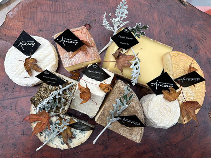 Large assortment of Antony cheeses for Christmas